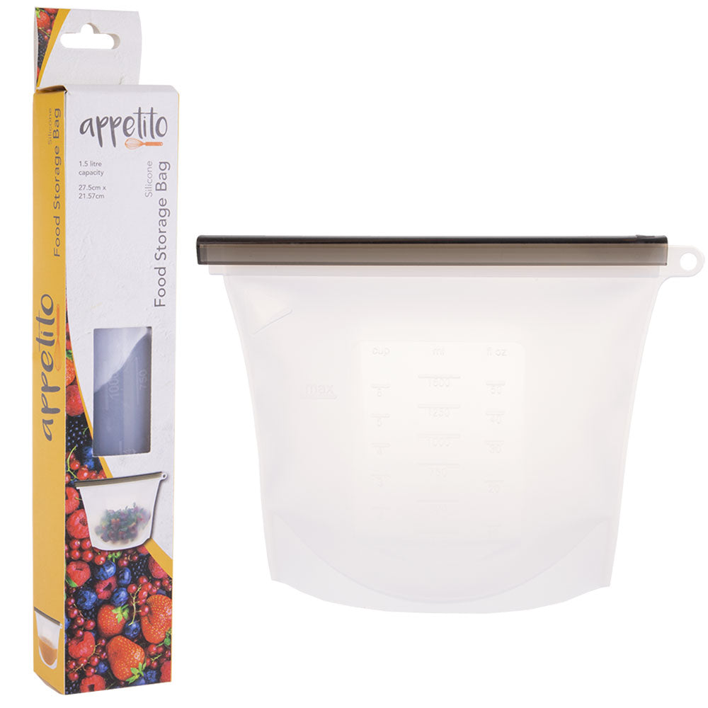 Saco de armazenamento de alimentos reutilizáveis do Appetito Silicone (branco)