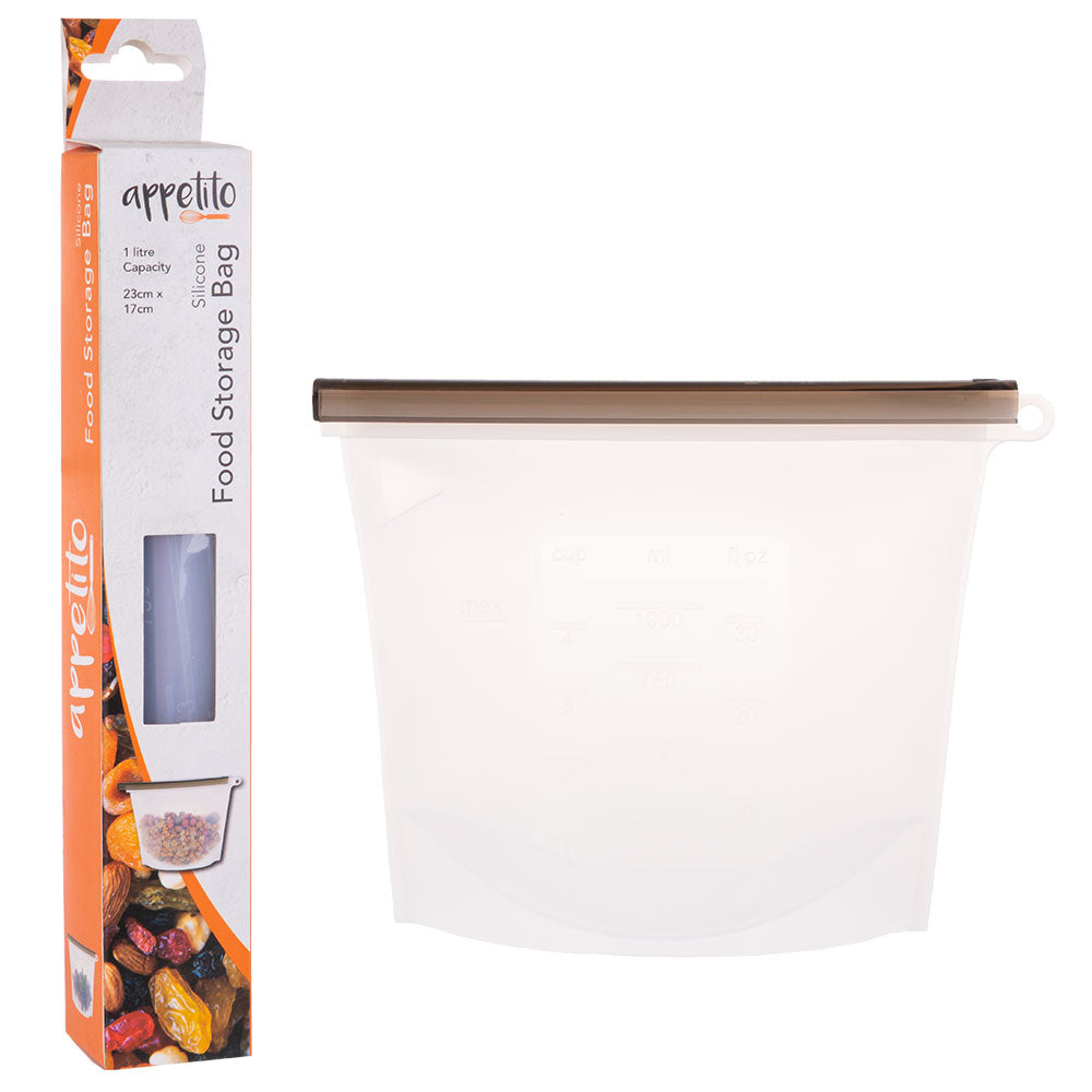 Saco de armazenamento de alimentos reutilizáveis do Appetito Silicone (branco)