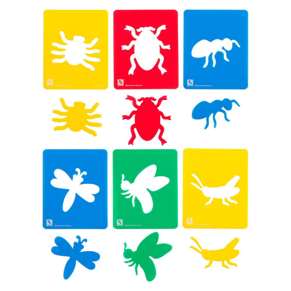 Educational Colours Bug Stencils (Pack of 6)