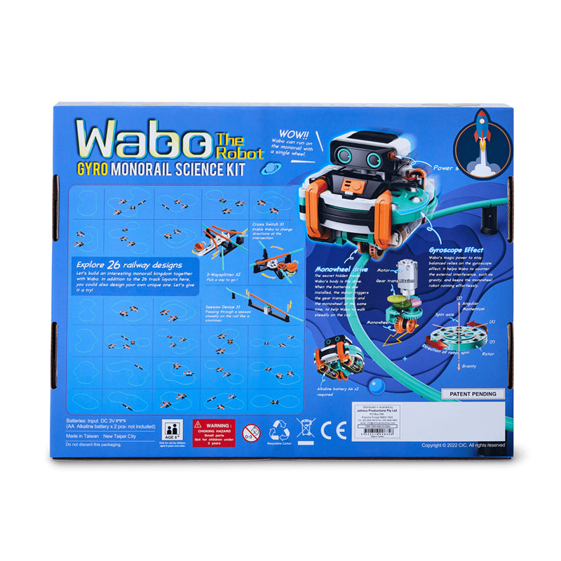 Johnco Wabo the Robot Gyro Monorail Science Kit