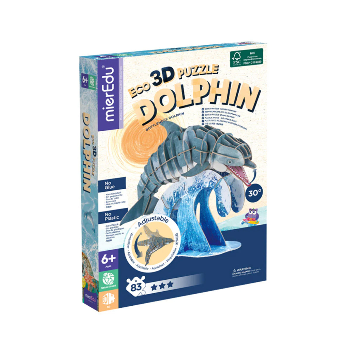 mierEdu Eco 3D Puzzle Bottlenose Dolphin Deluxe