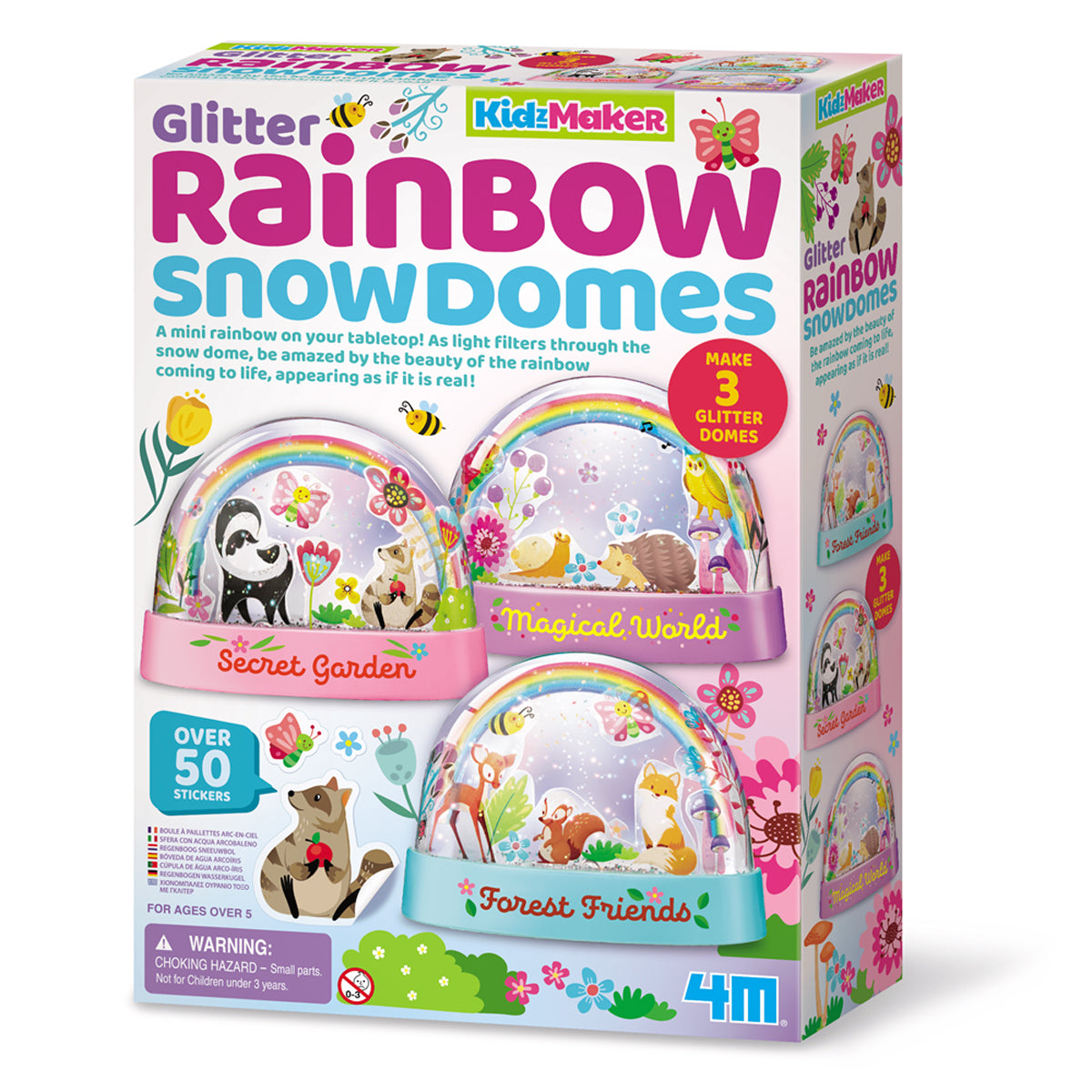 4M KidzMaker Mini Glitter Rainbow Water Domes Kit