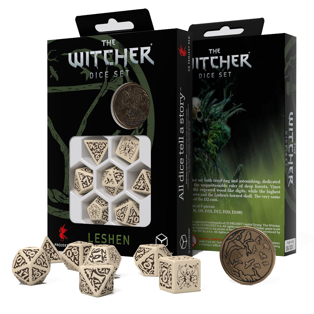 Q Workshop The Witcher Leshen 7-Pieace Dice Set with Coin