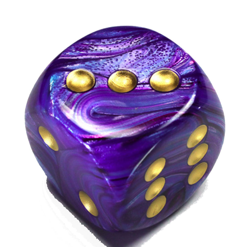 Chessex Lustrous D6 Dice with Pips 30mm (Purple/Gold)