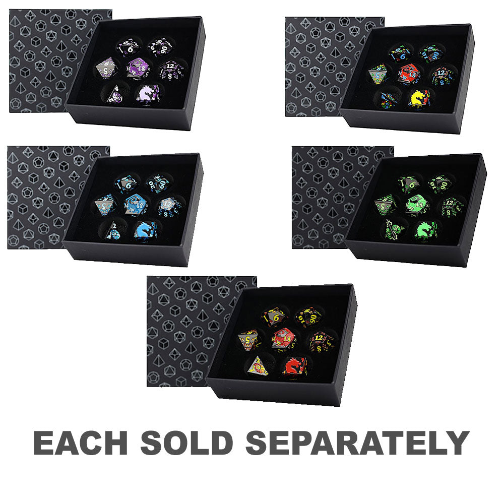LPG Inscripted Dragon RPG Dice Set