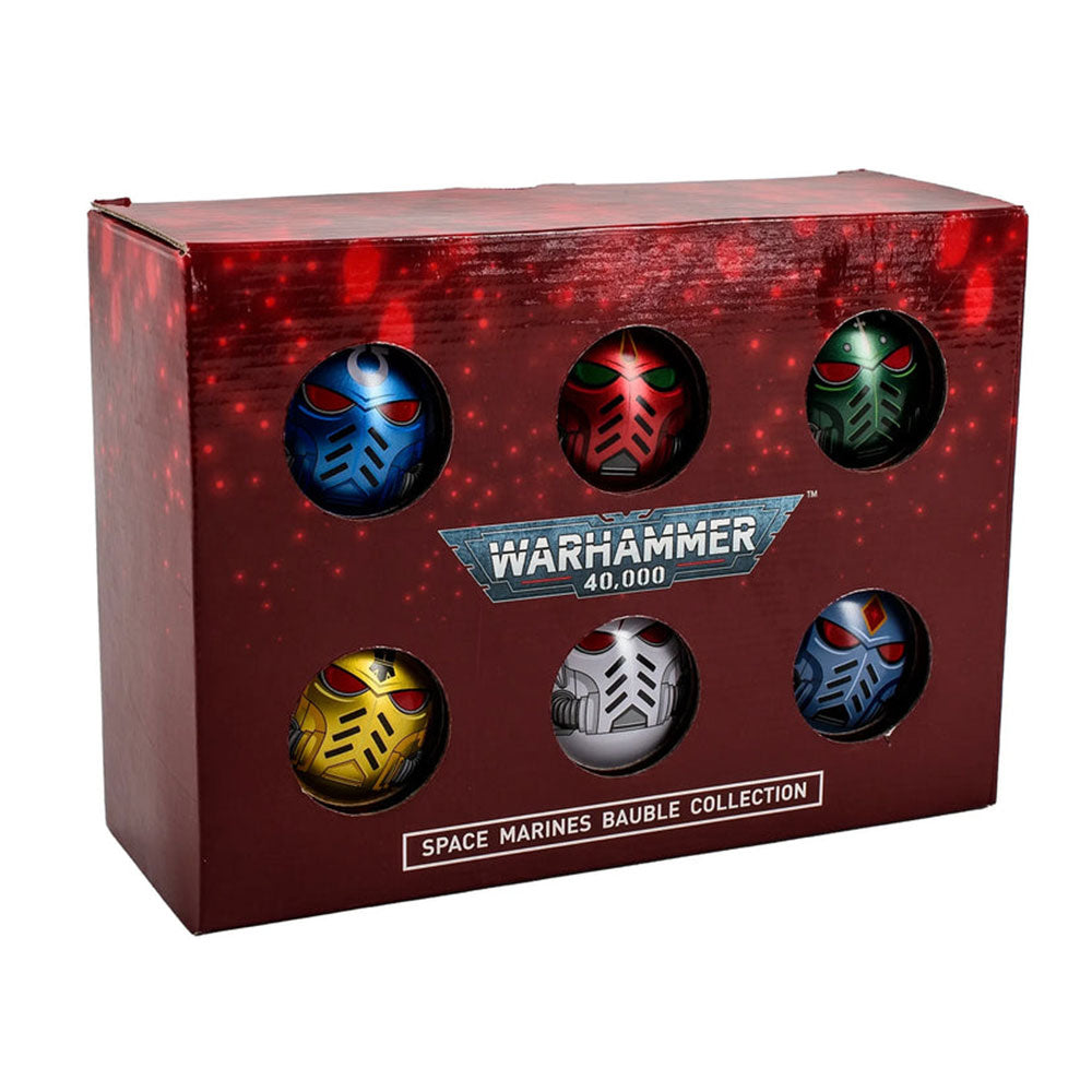 Warhammer 40000 Novelty Spacemarine Chapter Helmet Baubles (Pack of 6)