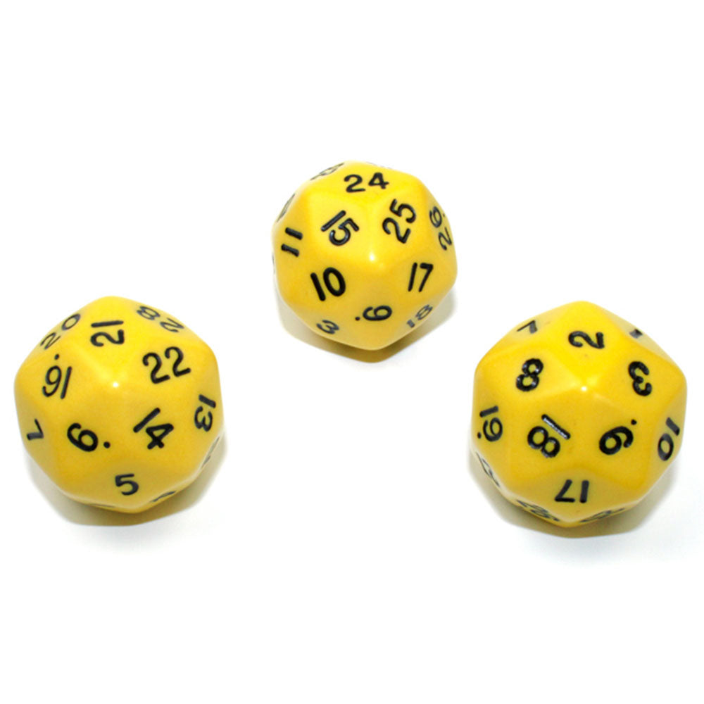 Chessex D30 Opaque Dice 33mm (Yellow/Black)