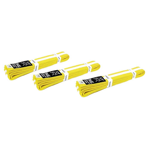 Yamasaki Coloured Martial Arts Belts with White Stripe (Yellow)