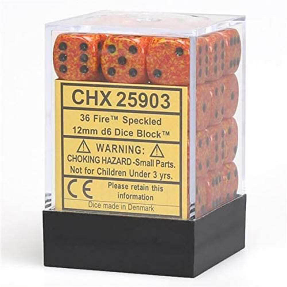 D6サイコロは12mm(36個のサイコロ)の斑点