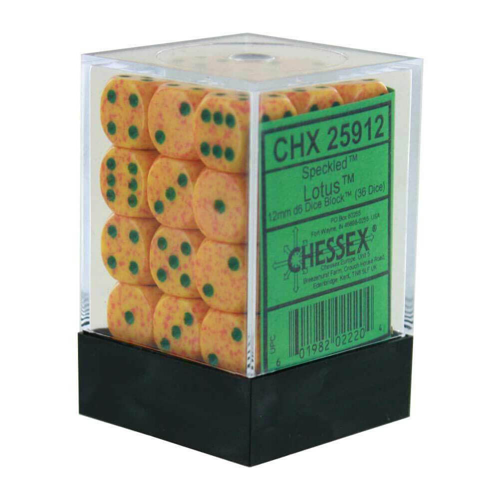D6サイコロは12mm(36個のサイコロ)の斑点