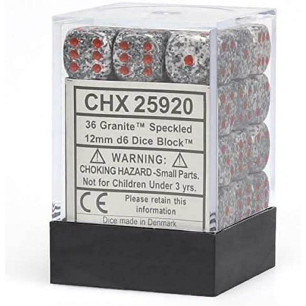D6サイコロは12mm(36個のサイコロ)の斑点