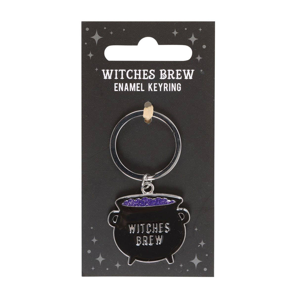 Witches Brew Cauldron Metal Keyring