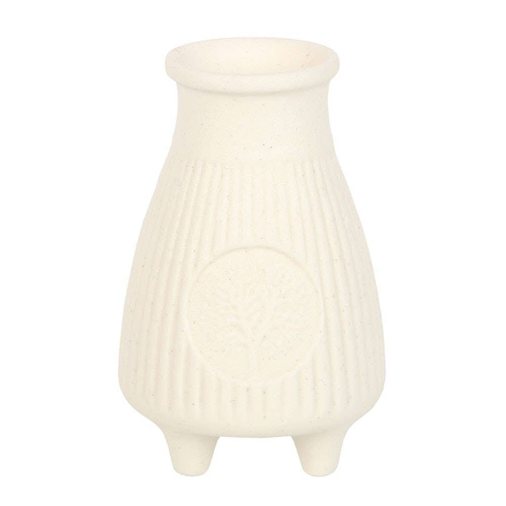Cream Ribbed Ceramic Palo Santo Brick Burner
