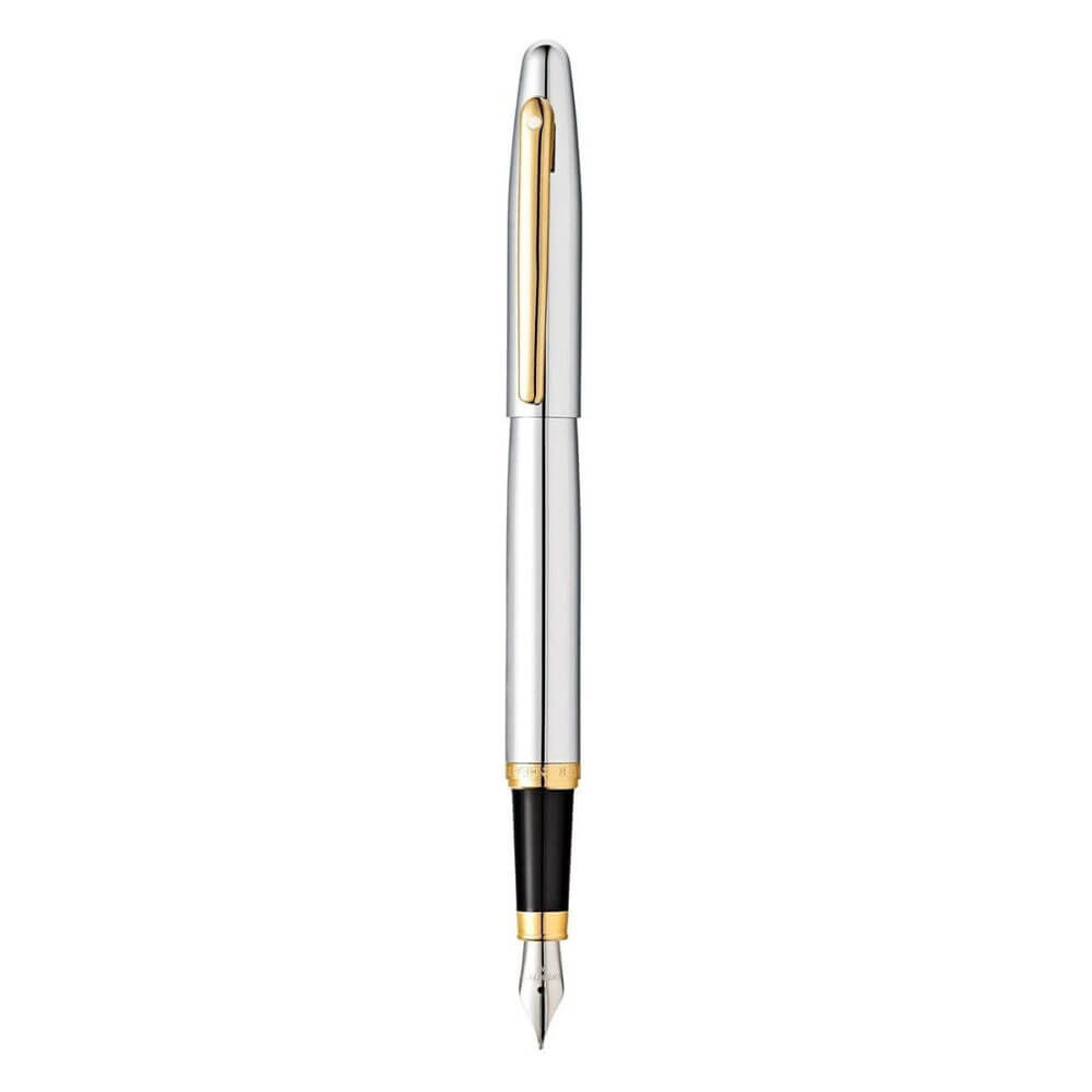 Sheaffer VFM Chrome Fountain Pen met gouden toon