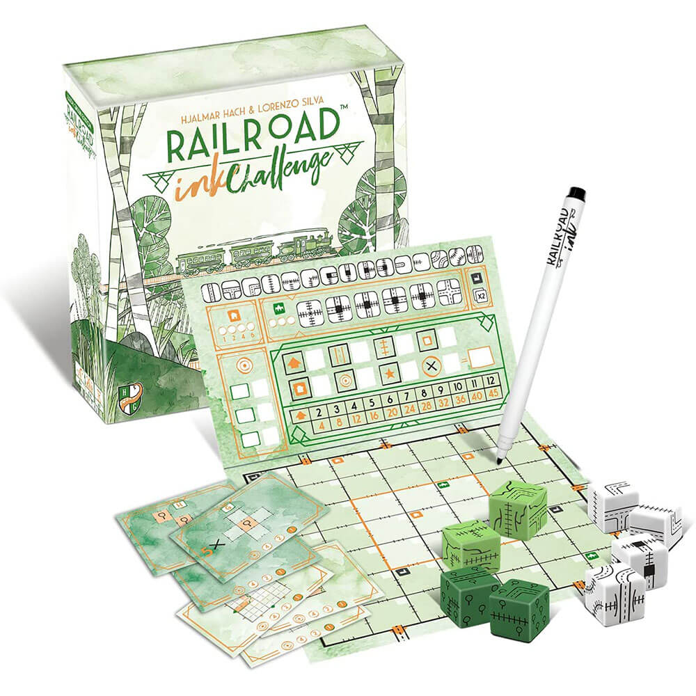 Brettspiel „Railroad Ink Challenge“.