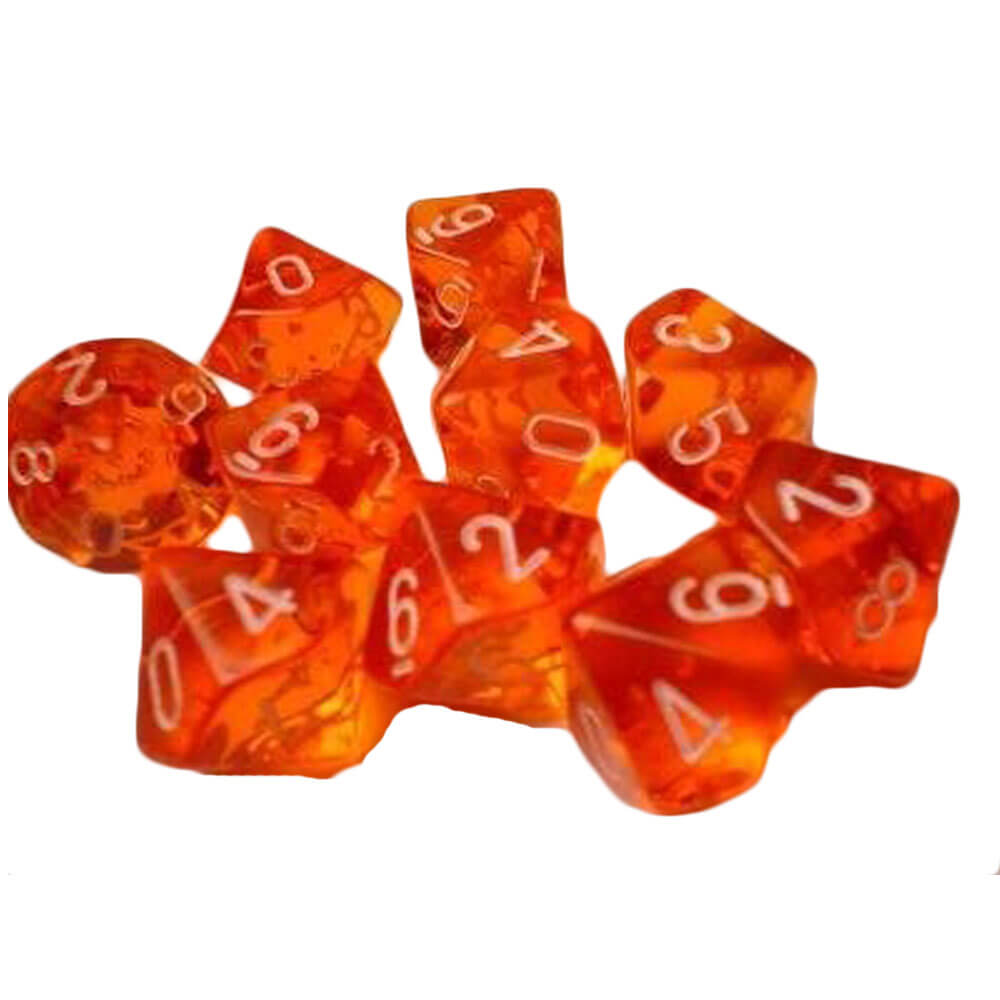 Chessex D10 Polyedrisches 10-teiliges durchscheinendes Set