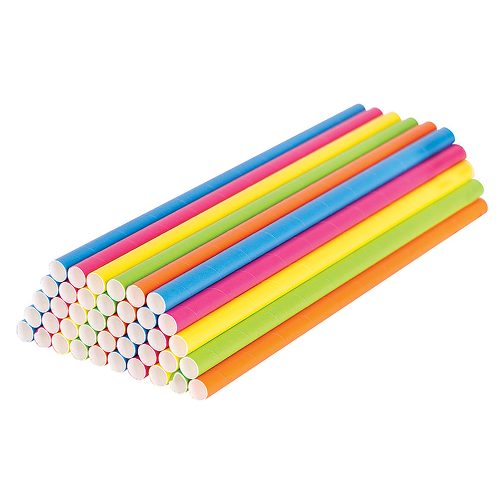 ECO Coloured Paper Straws 500pcs (8mmx19.7cm)