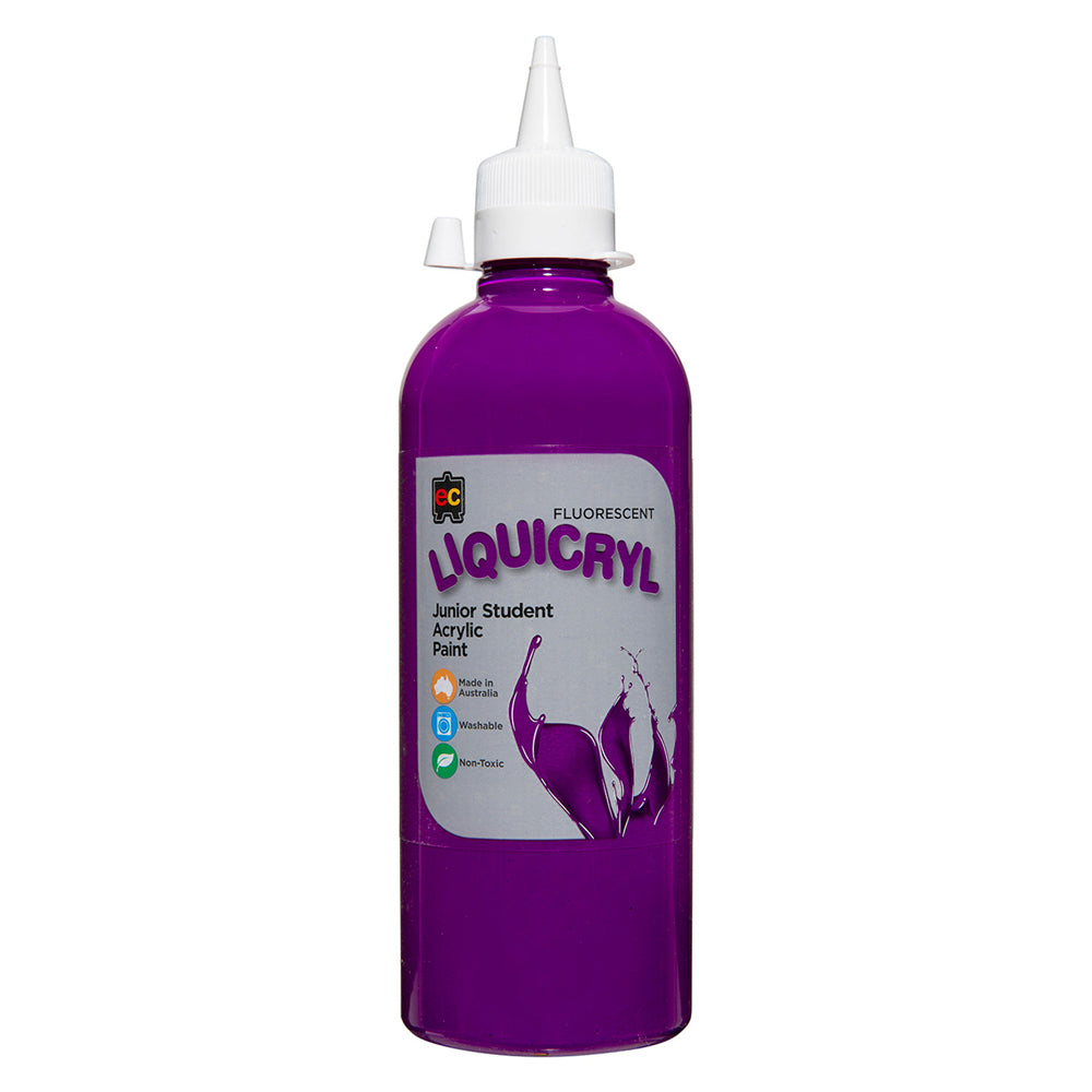 Educational Colours Fluoro Liquicryl Junior Acrylic 500mL