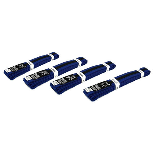 Yamasaki Coloured Martial Arts Belts with Black Stripe (Blue)