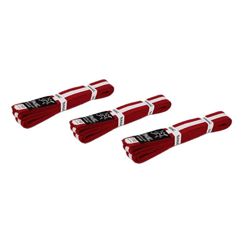Yamasaki Coloured Martial Arts Belts with White Stripe (Red)