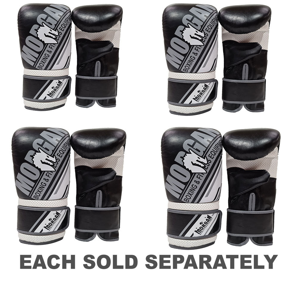 Morgan Aventus Leather Curved Bag Mitts (Black/White)