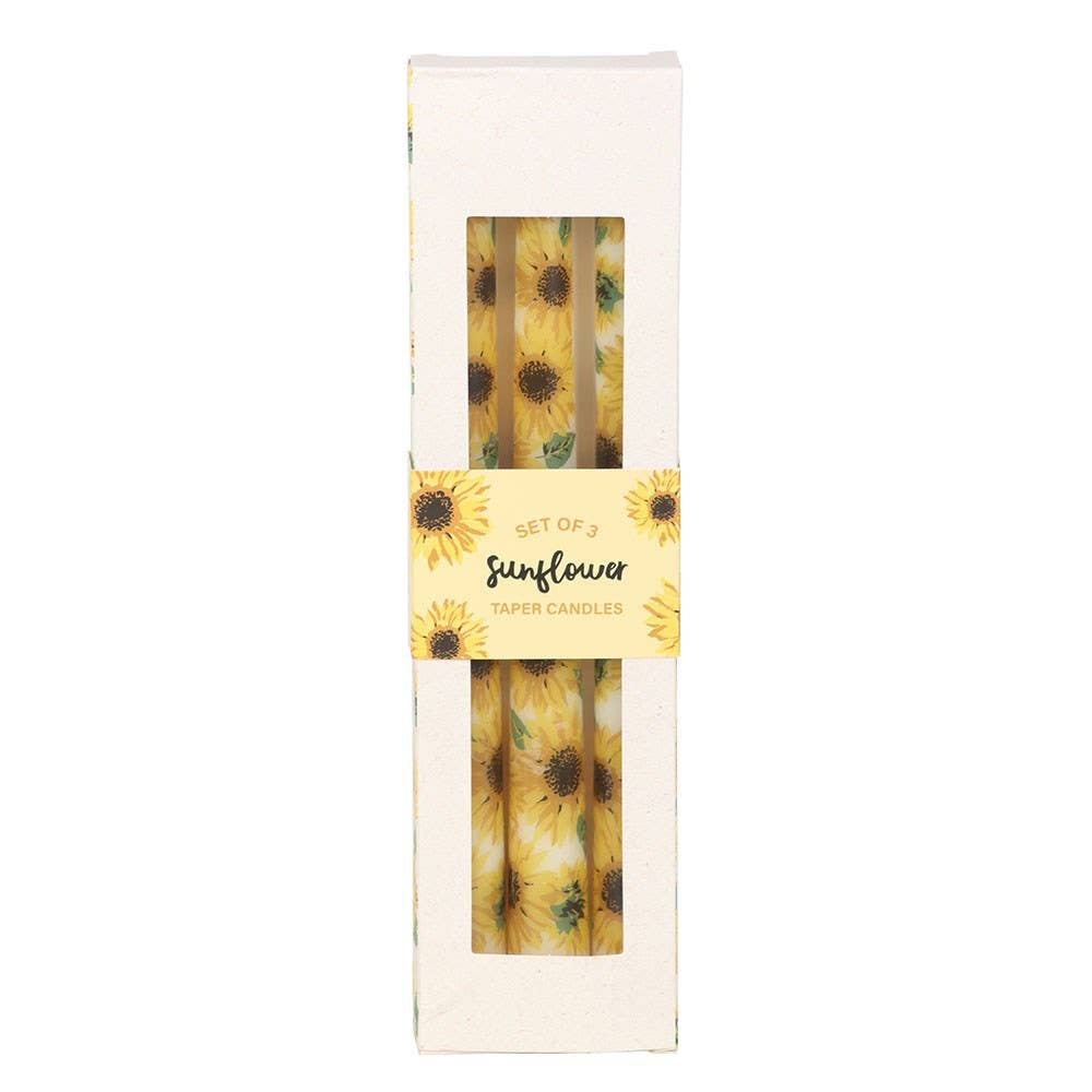 Sunflower Unscent Taper Candles (Set of 3)