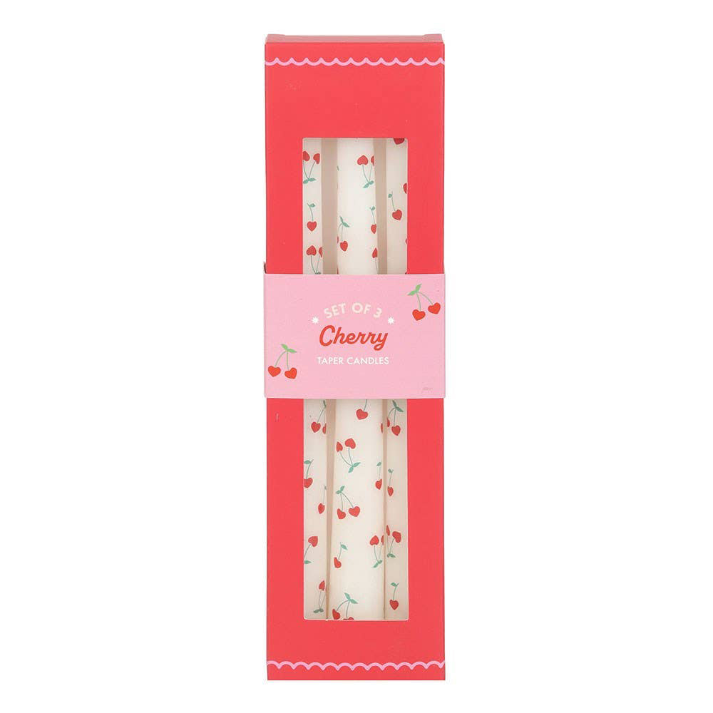 Heart Cherry Taper Candles (Set of 3)