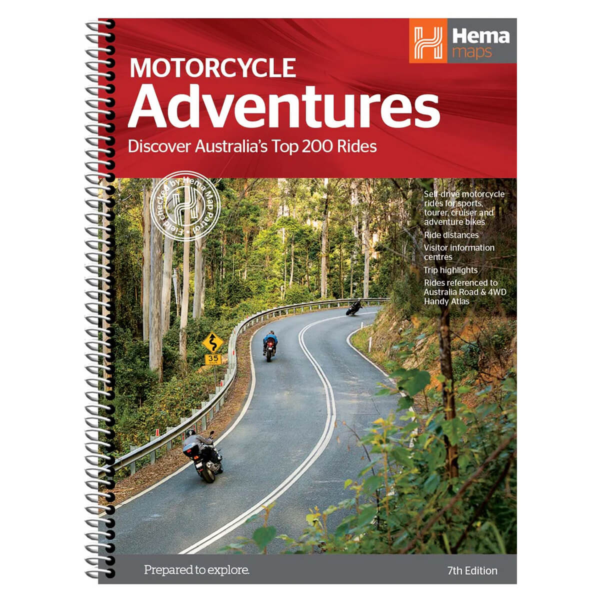 Atlas de motocicleta australiana Hema com 200 passeios superiores