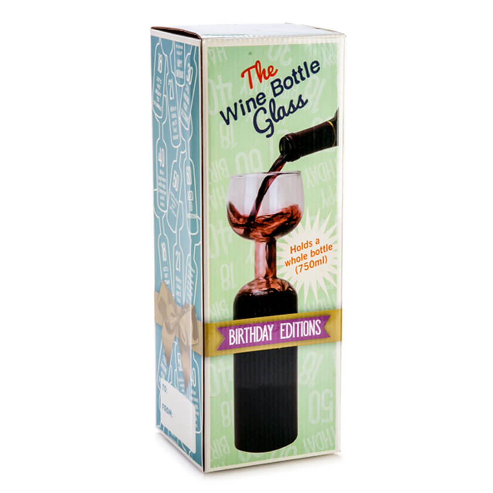 Happy Birthday Wine Bottle Glass