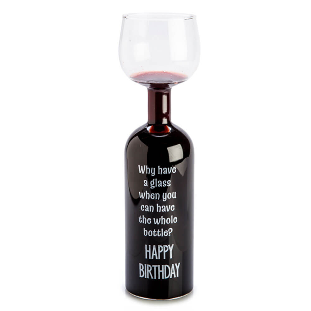 Feliz Aniversário Glass de Vinho Garrafa